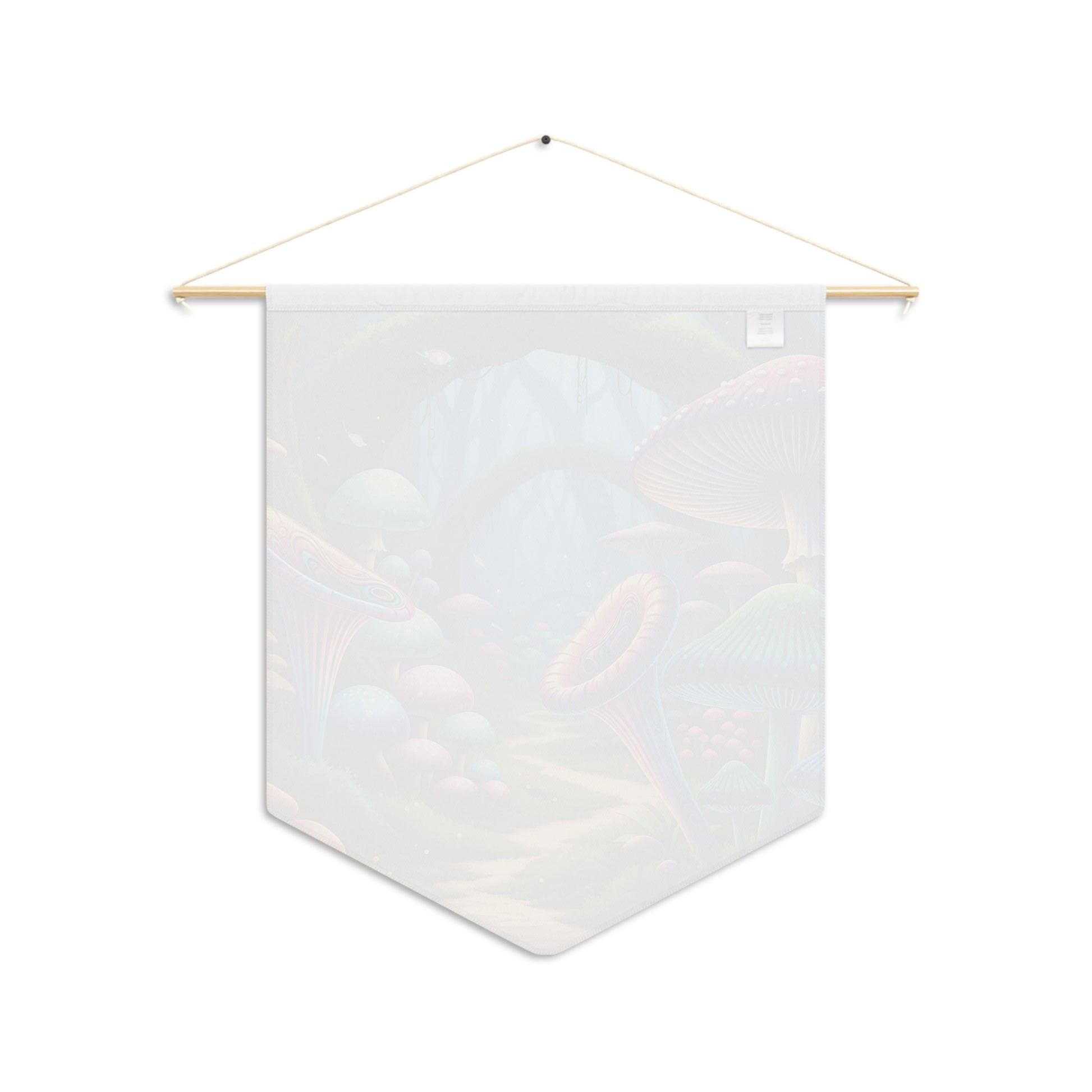 Fantasy Mushroom Forest Pennant - Colorful Psychedelic Wall Banner