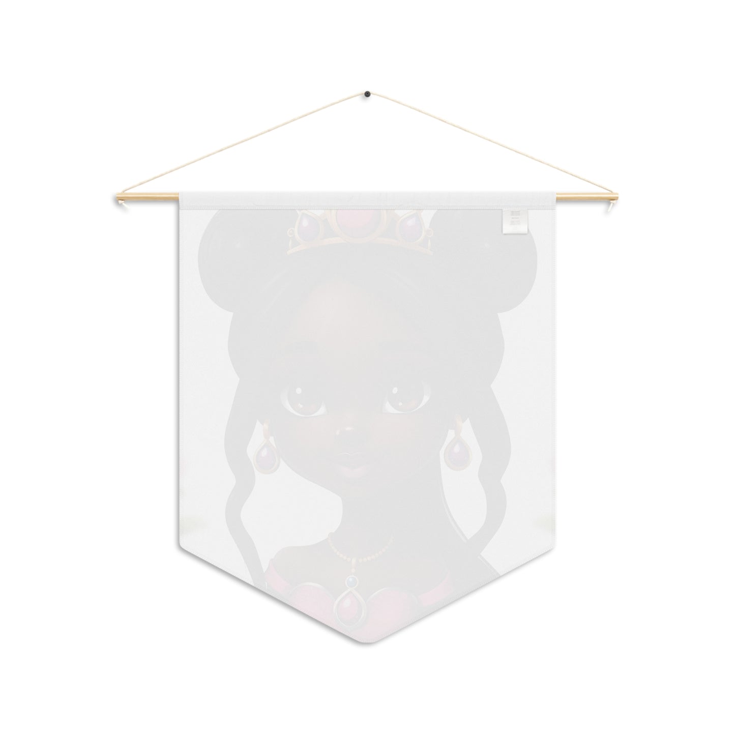 Princess Pennant Banner — Cute Black Princess Wall Hanging for Kids’ Room Decor