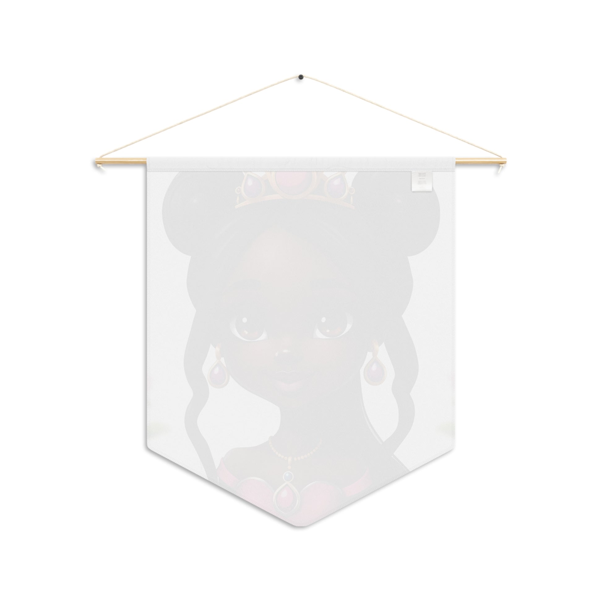 Princess Pennant Banner — Cute Black Princess Wall Hanging for Kids’ Room Decor