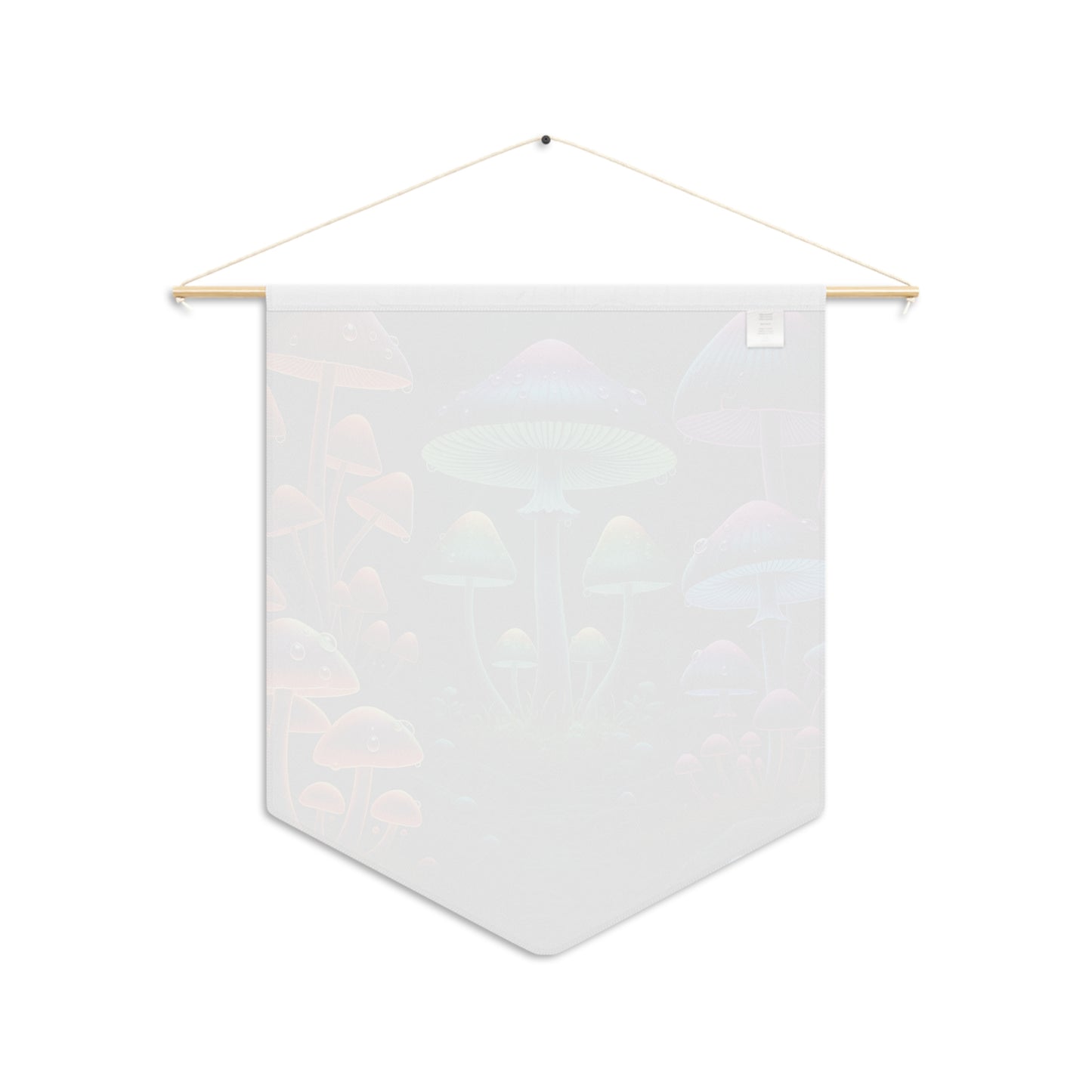 Psychedelic Mushroom Pennant Wall Banner — Neon Fungi Forest Decor