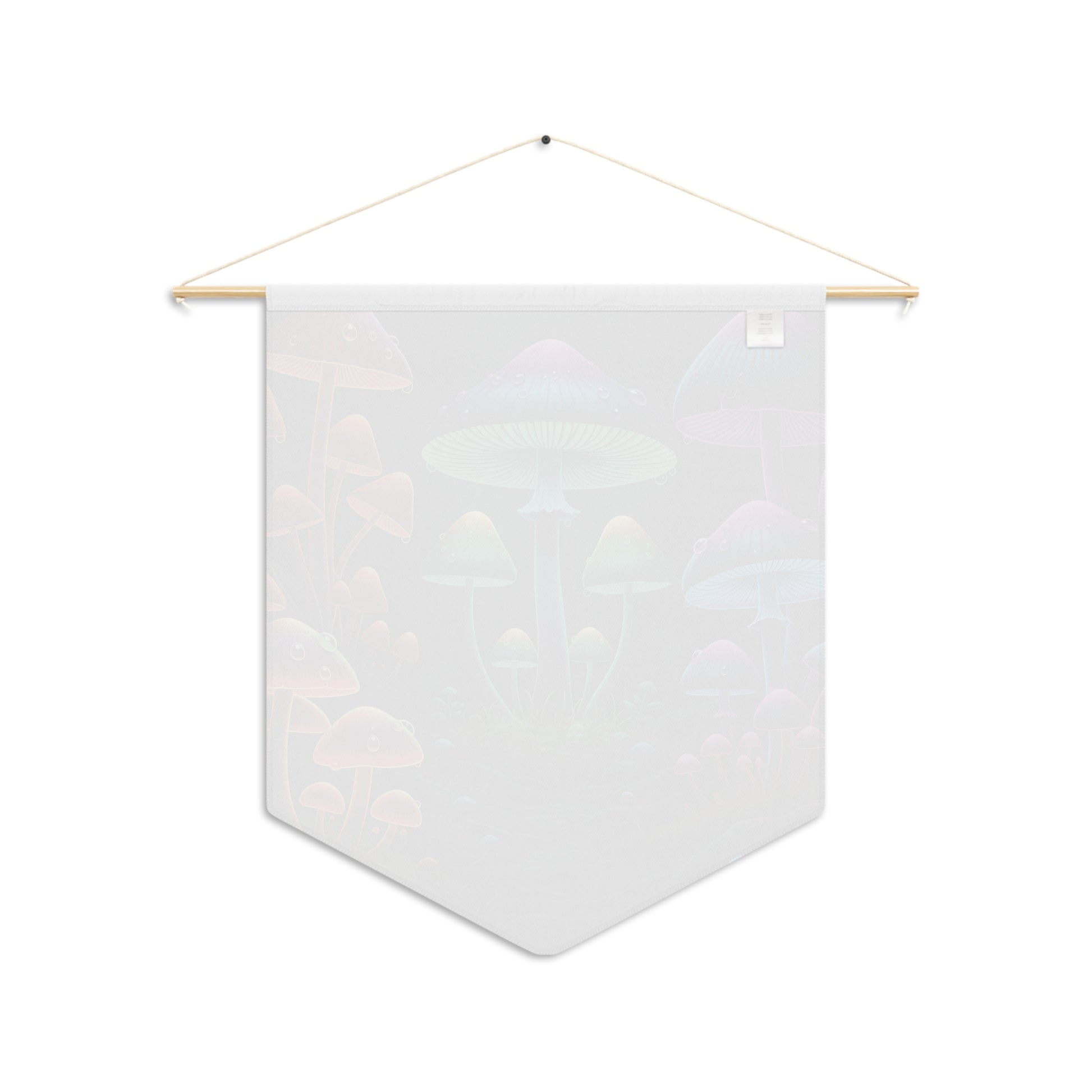 Psychedelic Mushroom Pennant Wall Banner — Neon Fungi Forest Decor
