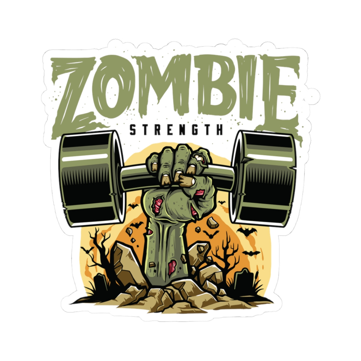 Zombie Strength Workout Kiss-Cut Stickers