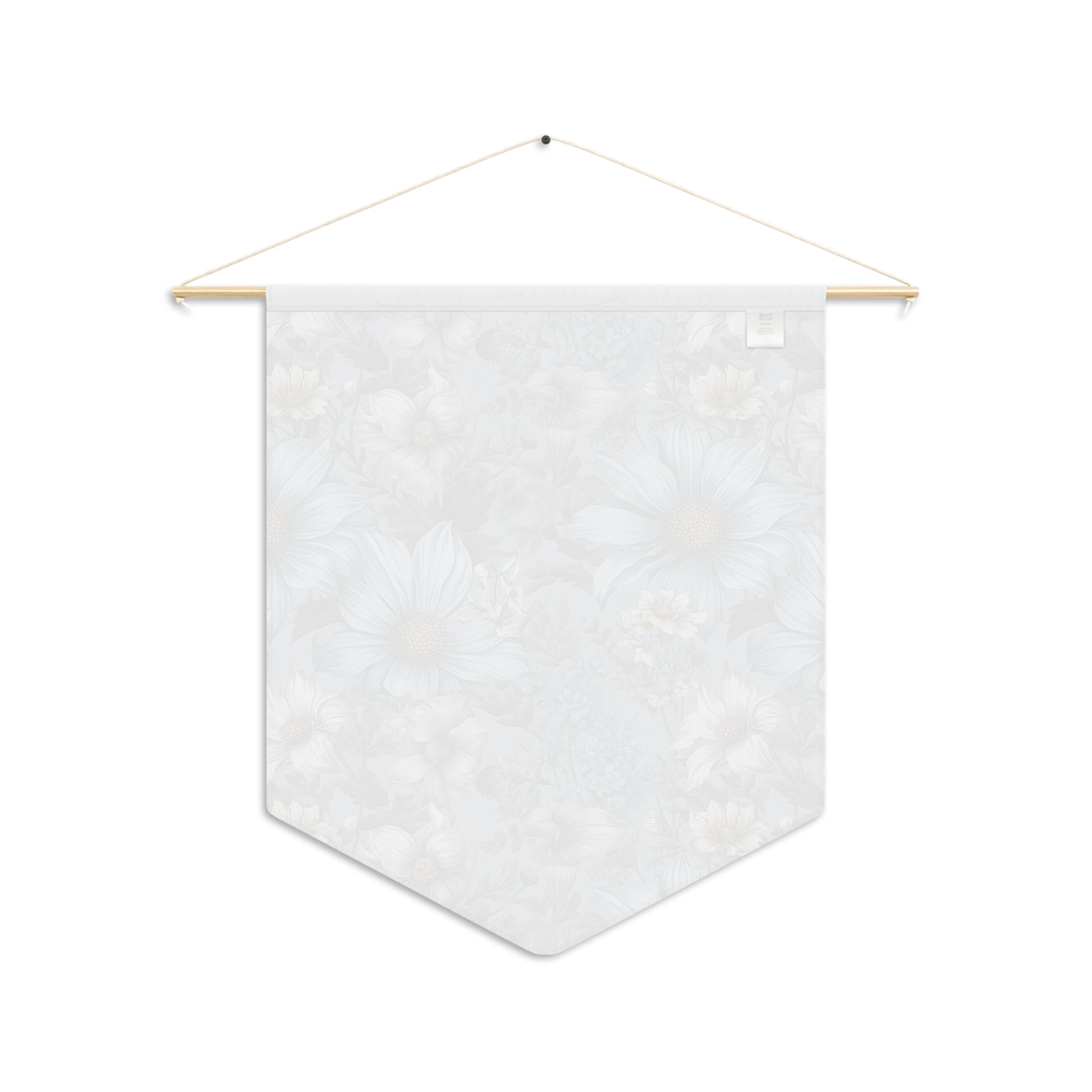 Blue Floral Pennant Banner — Vintage Blue Daisy Wall Hanging