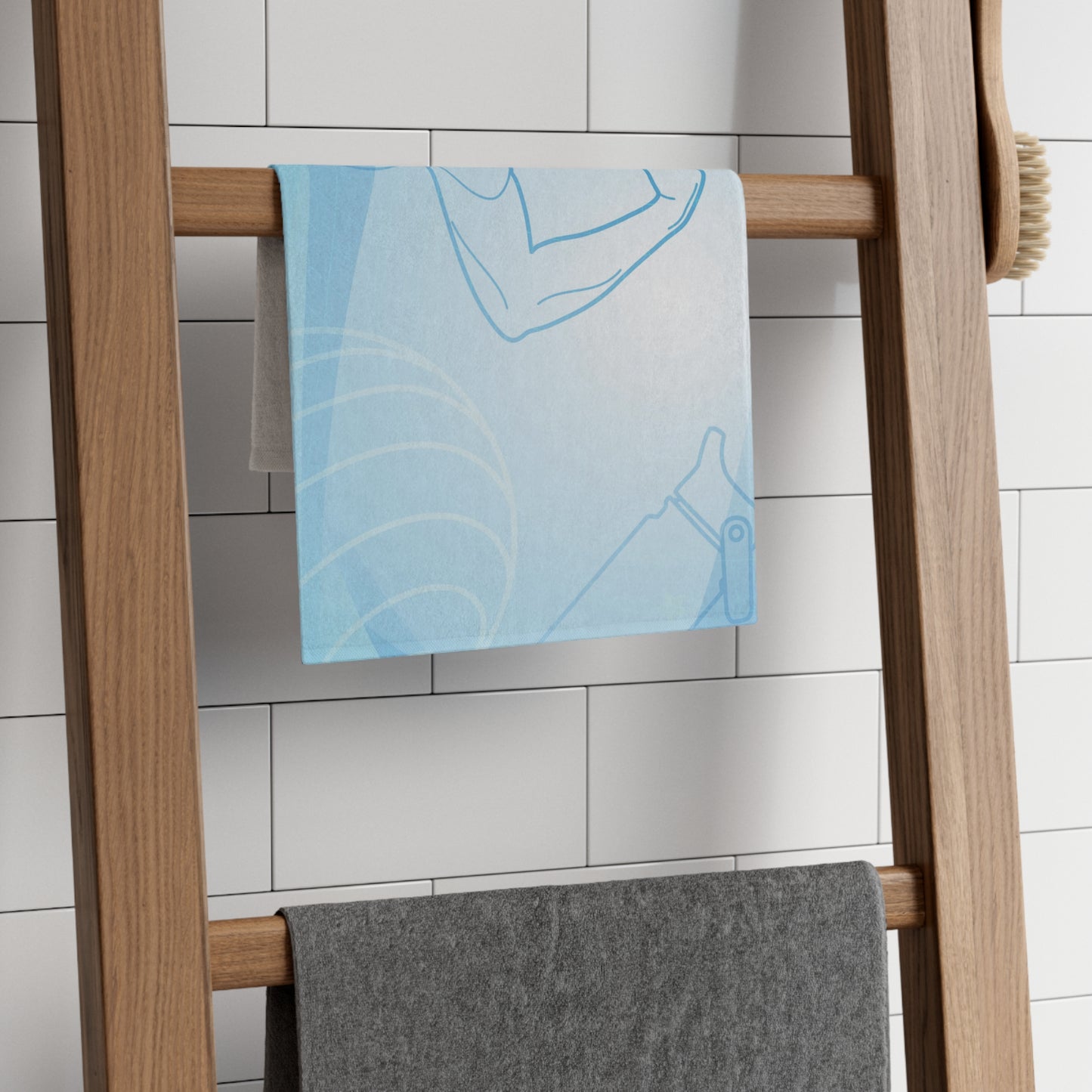 Workout Towel — Blue Empowered Woman Gym Towel (11x18)