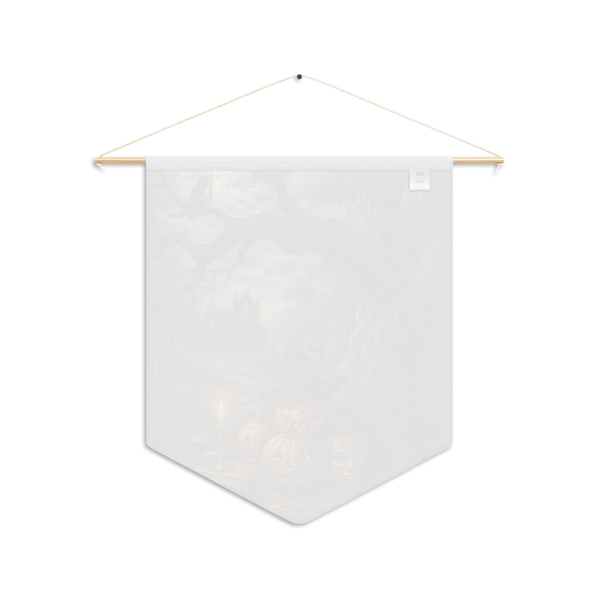 Halloween Pumpkin Pennant Banner — Spooky Haunted Tree & Jack-o'-Lantern Wall Flag