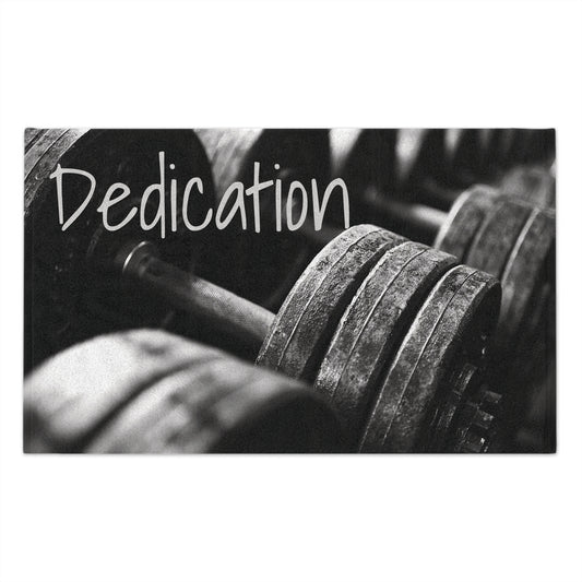 Dedication Workout Towel — Gym Weightlifting Motivational Towel (11x18)