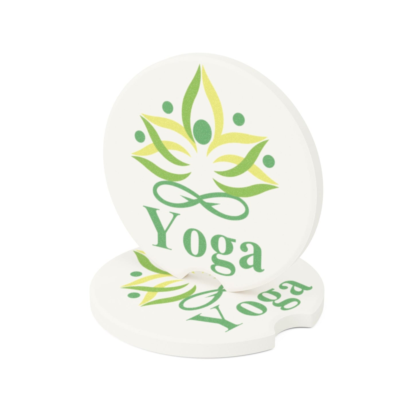 Yoga Soapstone Car Coaster – Eco Floral Lotus Car Cup Holder Insert