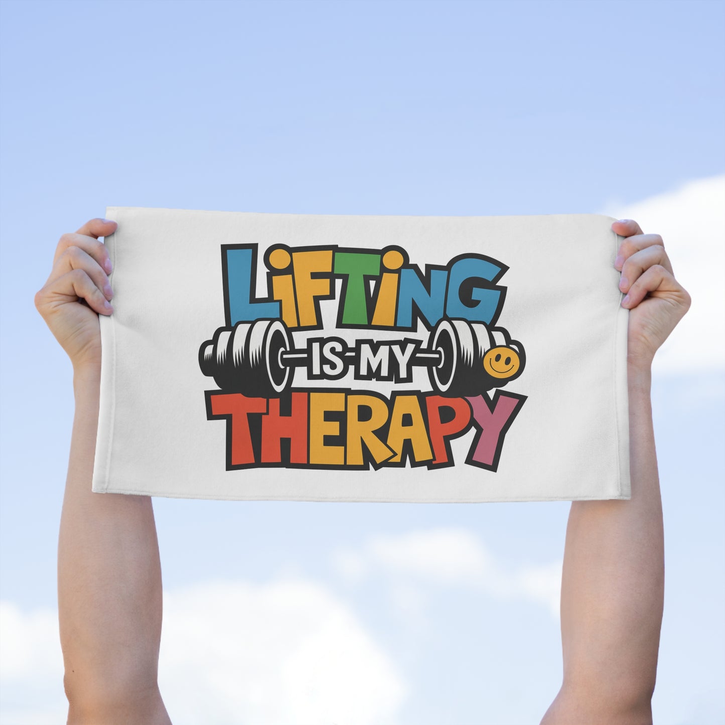 Gym Towel — "Lifting Is My Therapy" Gym Towel (11x18)