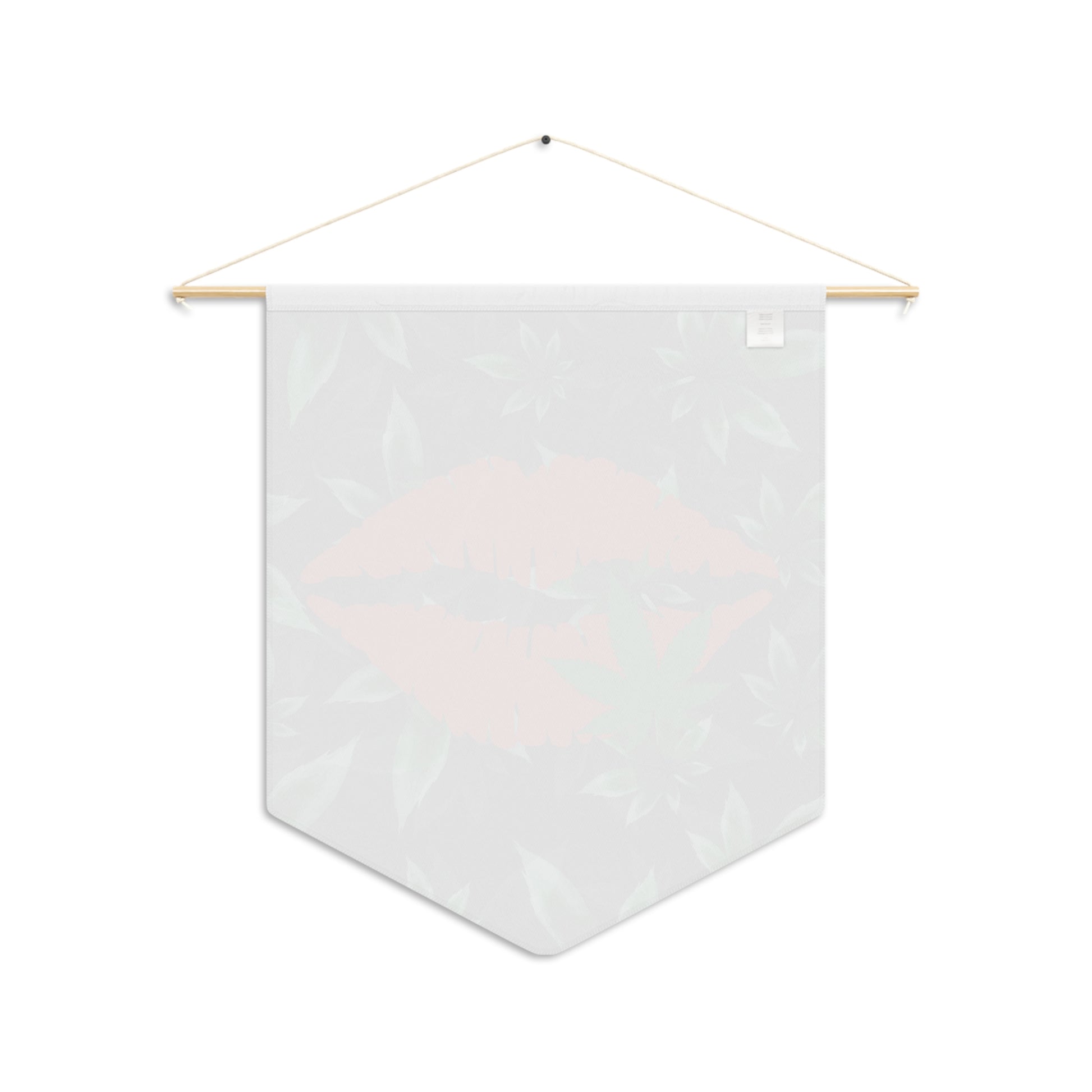 Cannabis Kiss Pennant Wall Banner — Green Leaf Botanical Decor