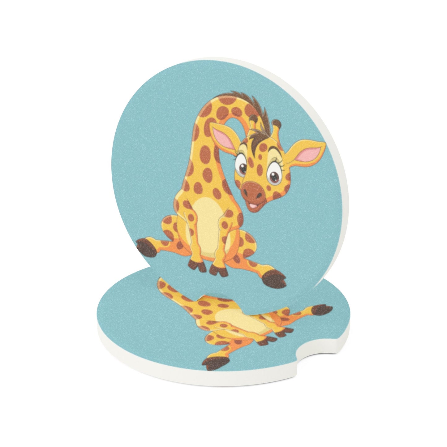 Cute Giraffe Car Coaster — Soapstone Cup Holder Protector