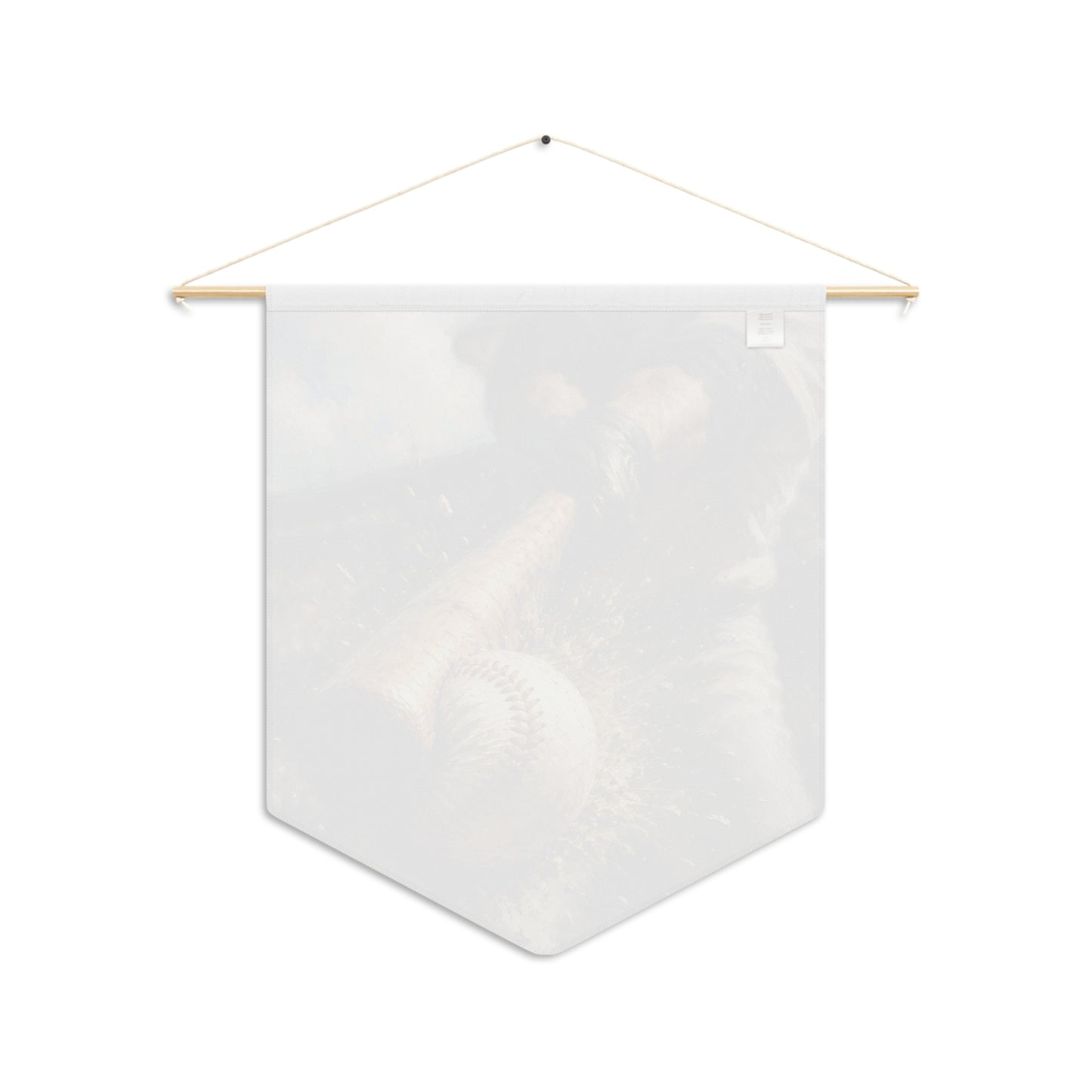 Baseball Action Pennant Wall Banner – Batter Swinging with Ball Sports Decor