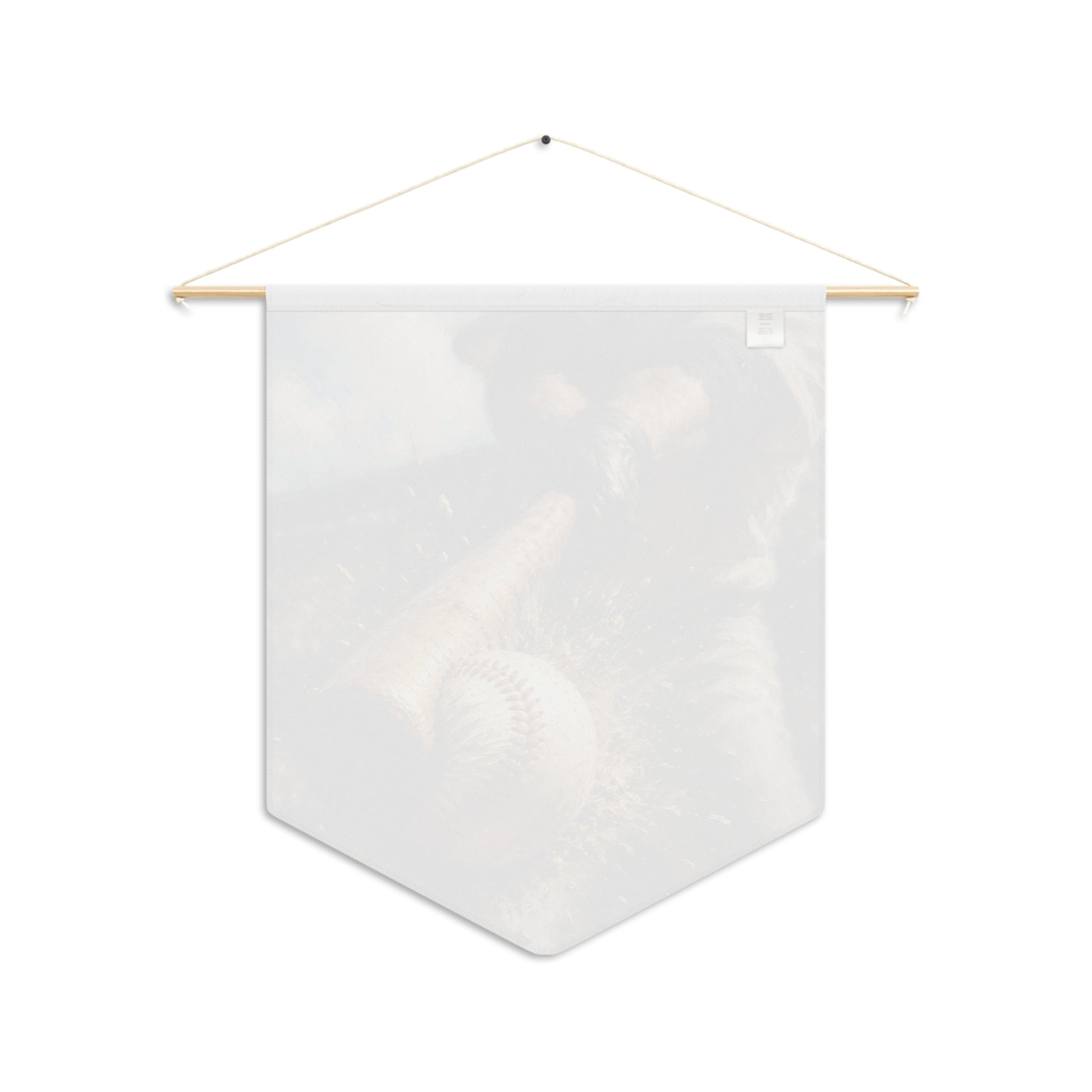 Baseball Action Pennant Wall Banner – Batter Swinging with Ball Sports Decor