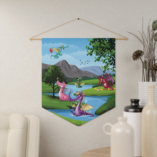 Dragon Kids Wall Pennant — Colorful Fantasy Nursery Banner