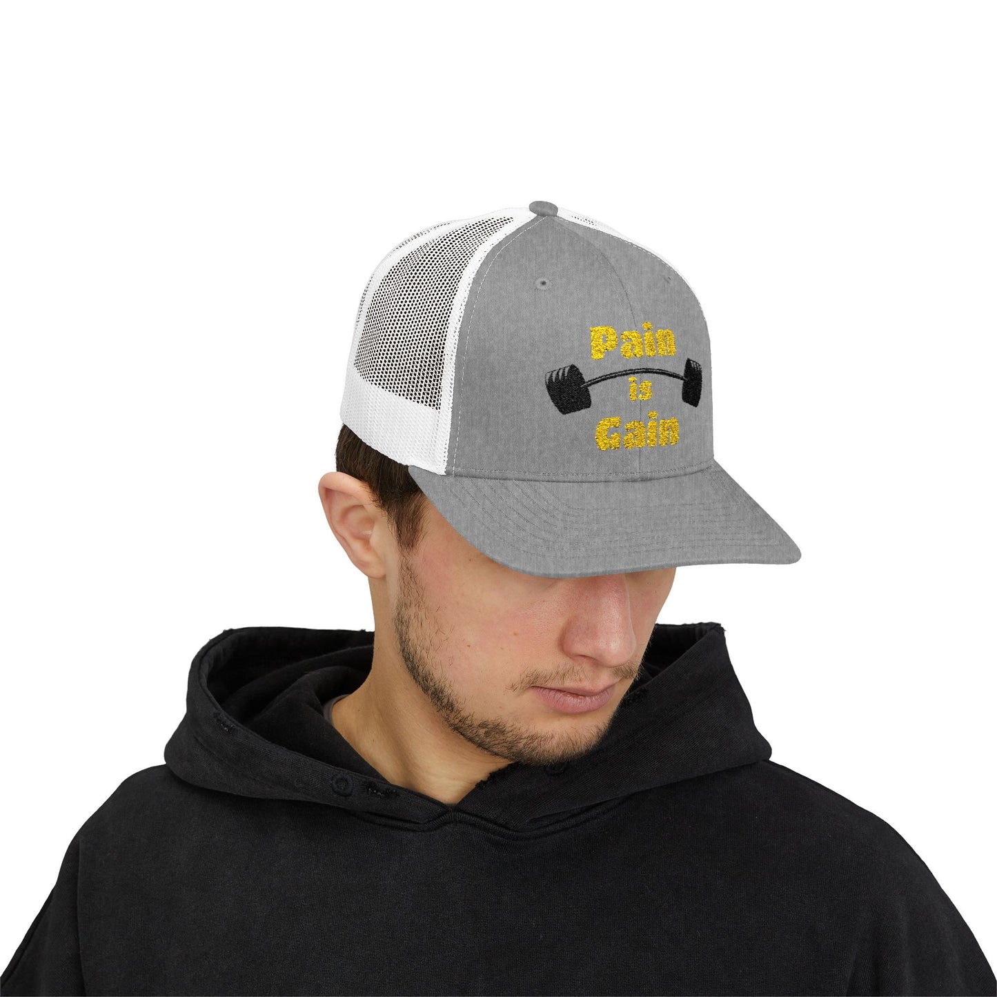 "Pain is Gain" Snapback Trucker Cap-Gym Workout Hat