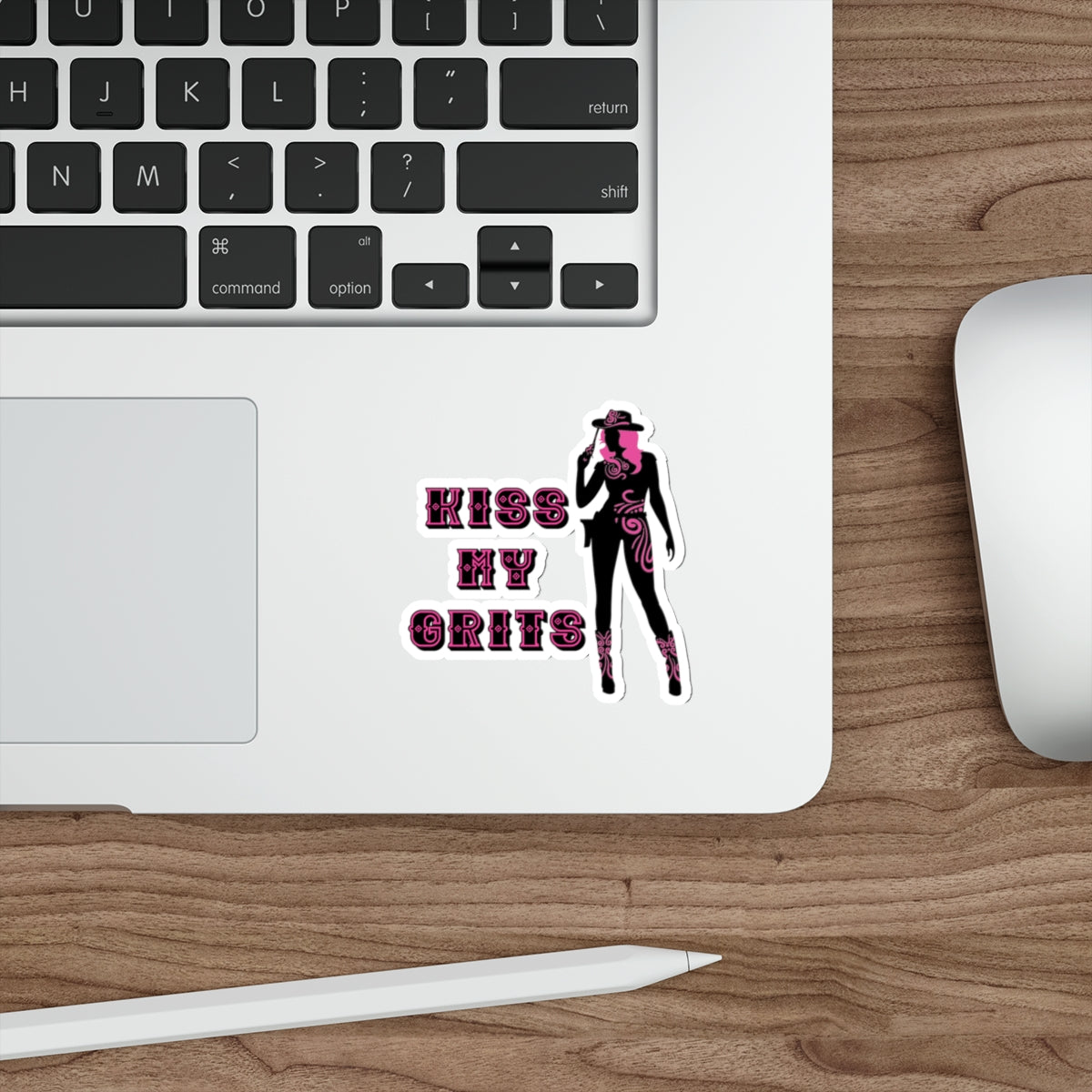 Kiss My Grits Die-Cut Stickers - Fun Western Style