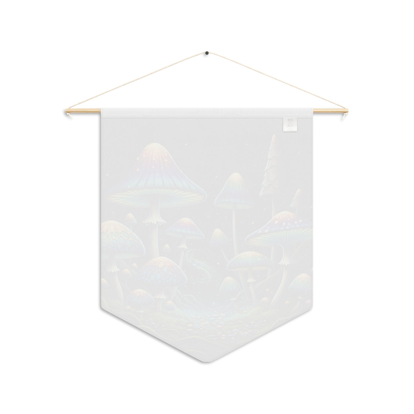 Magical Mushroom Forest Pennant – Psychedelic Rainbow Fungi Wall Banner