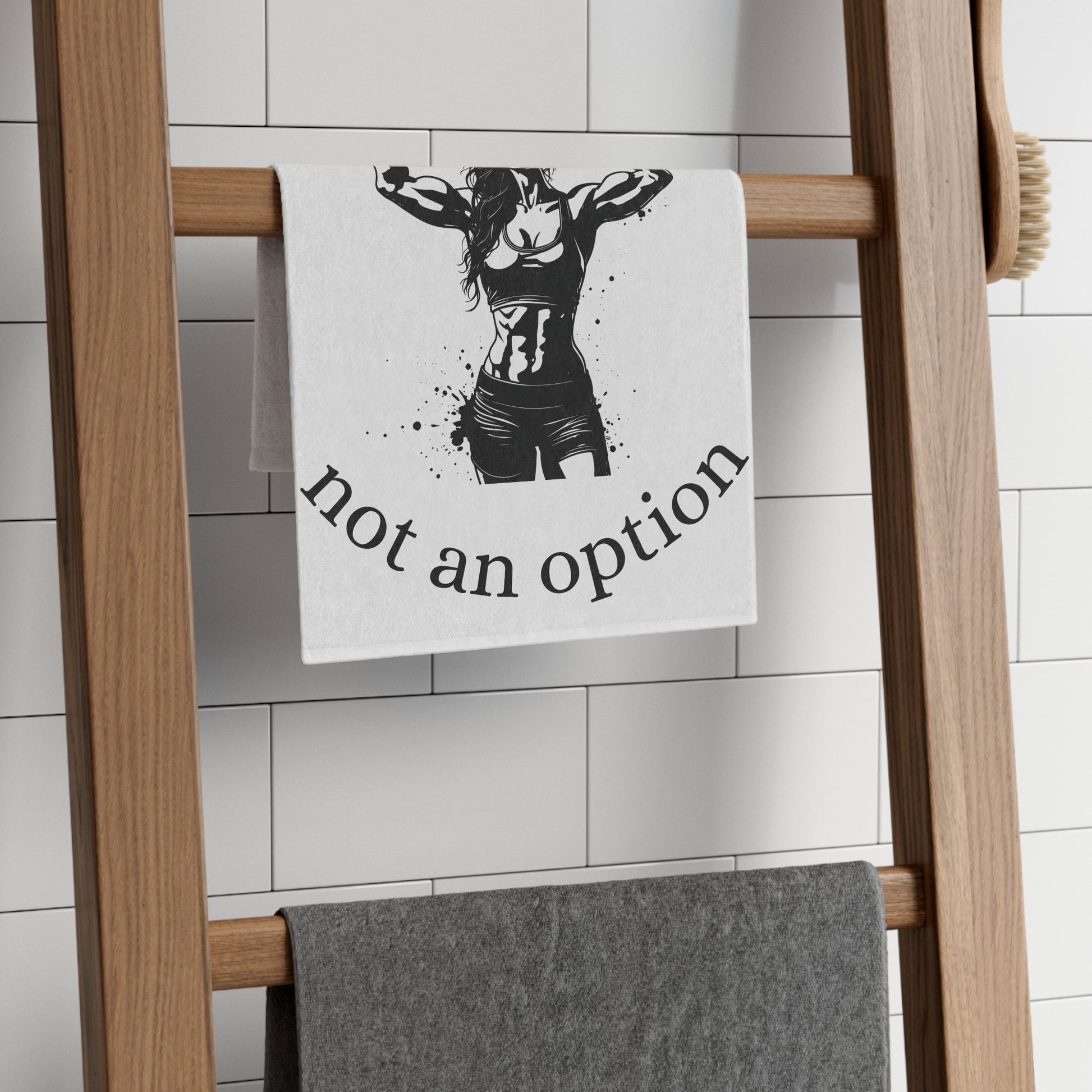 Workout Towel — "Quitting Is Not An Option" Weightlifting Gym Towel (11x18)