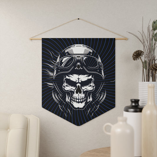 Skull Biker Helmet Pennant