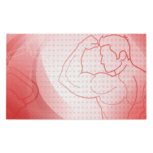 Workout Towel — Red Muscular Silhouette Gym Towel (11×18)