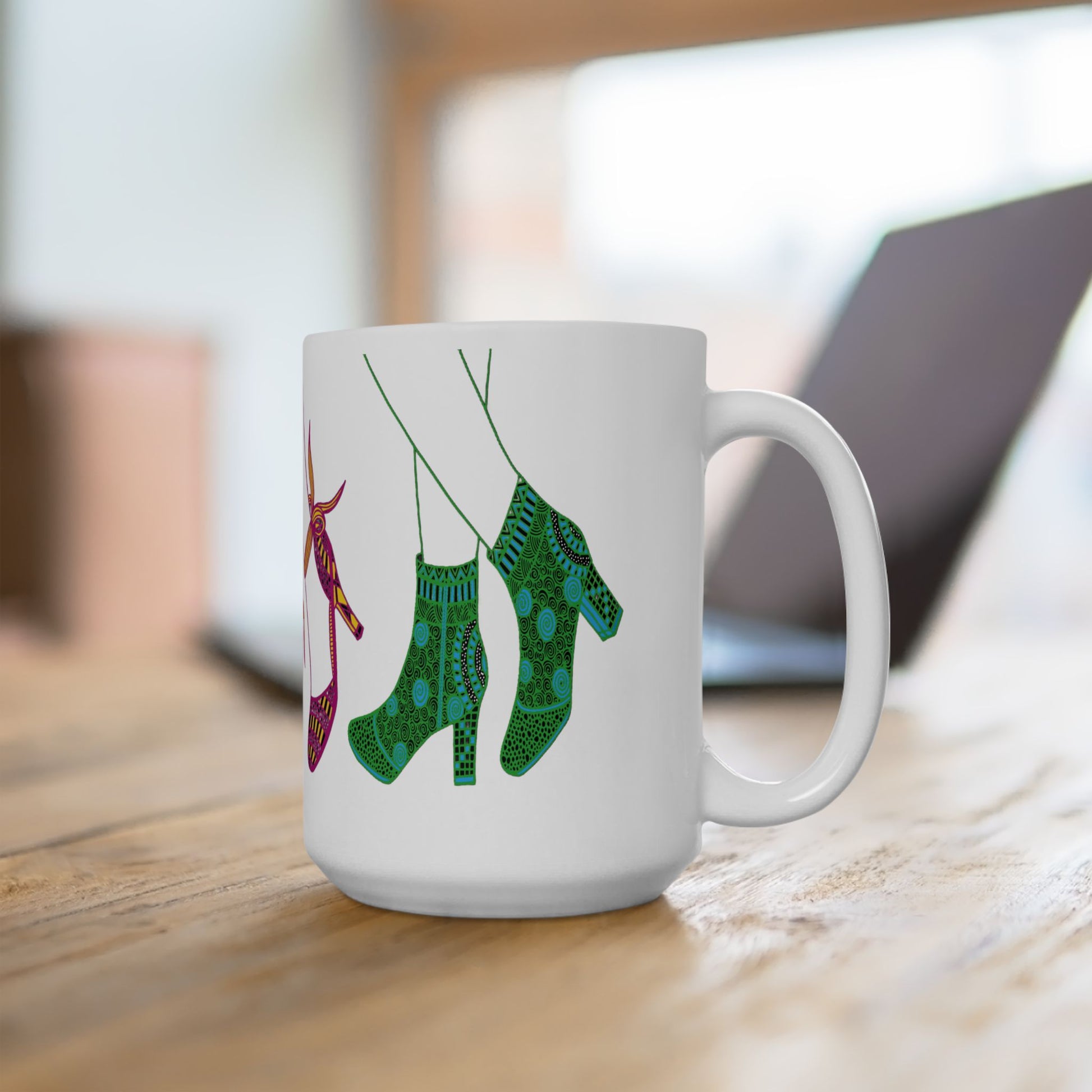Chic High Heel Ceramic Mug – Stylish Footwear Design (15oz)