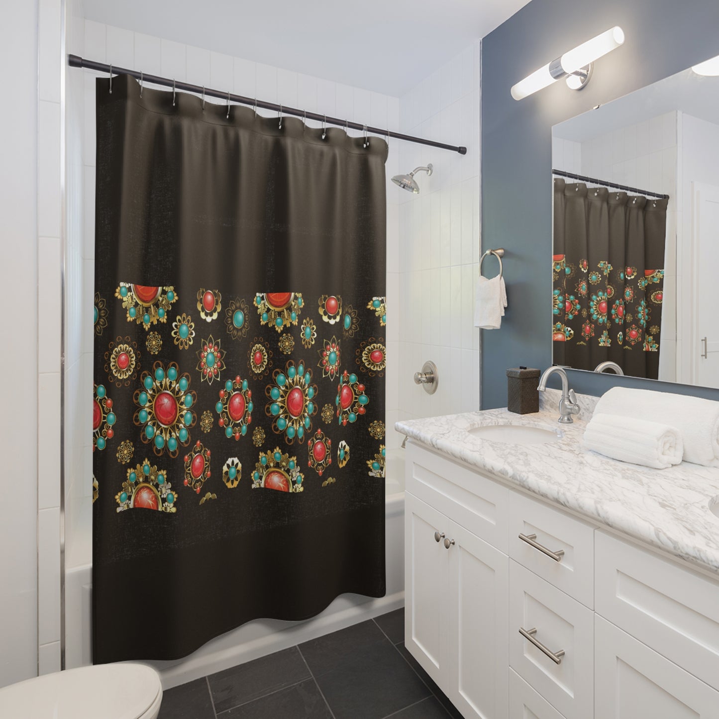 Shower Curtains - Southwestern Style Jewelry Print