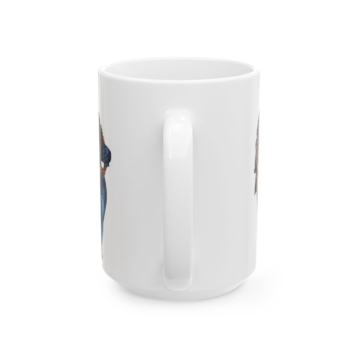 Curvy & Swervy Ceramic Mug — Confident Black Woman Illustration, "Curvy Swervy" Gift (15oz)