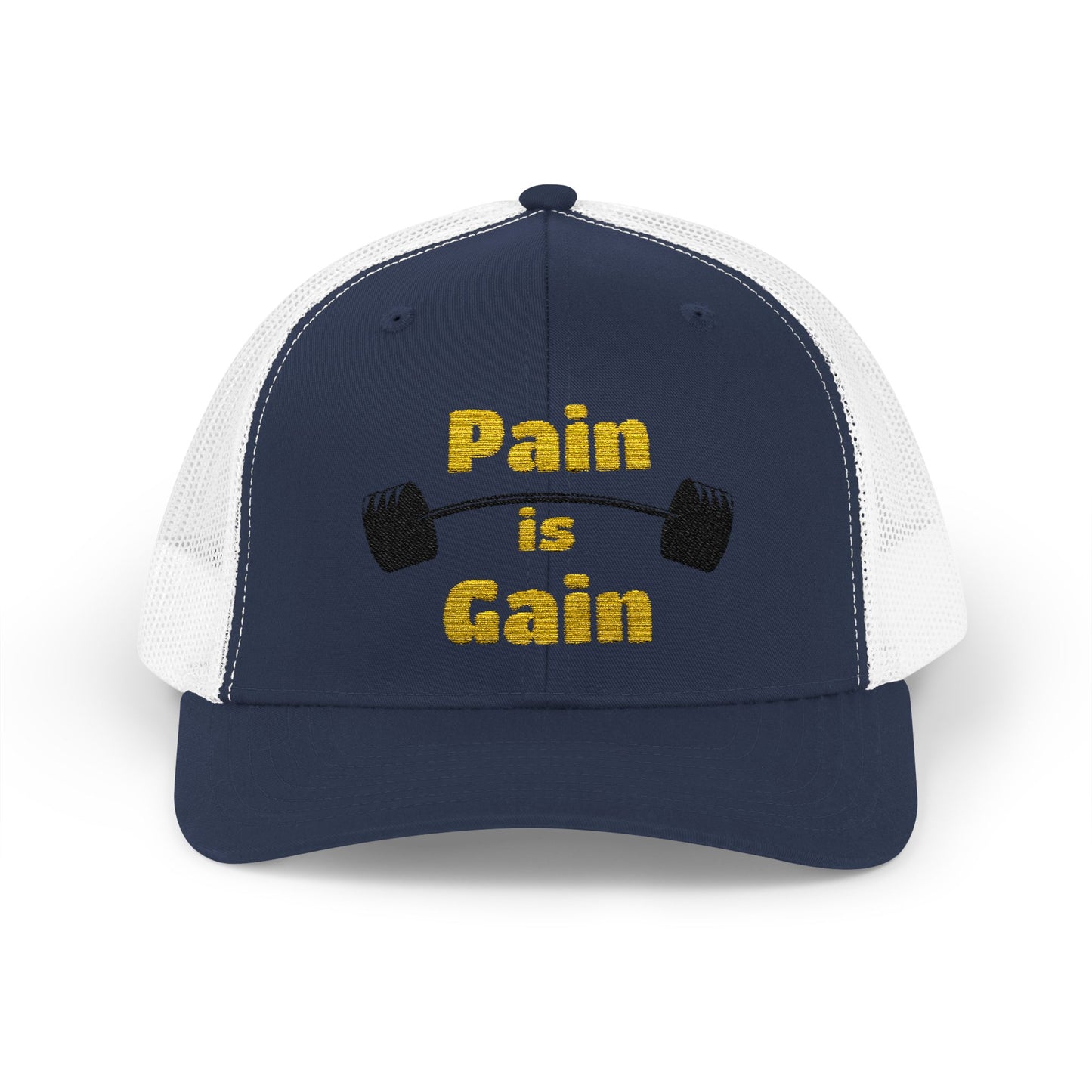 "Pain is Gain" Snapback Trucker Cap-Gym Workout Hat