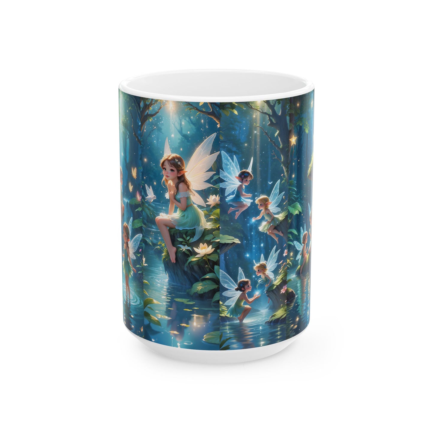 Fairy Forest Ceramic Mug — Enchanted Night Tea & Coffee Cup (15oz)