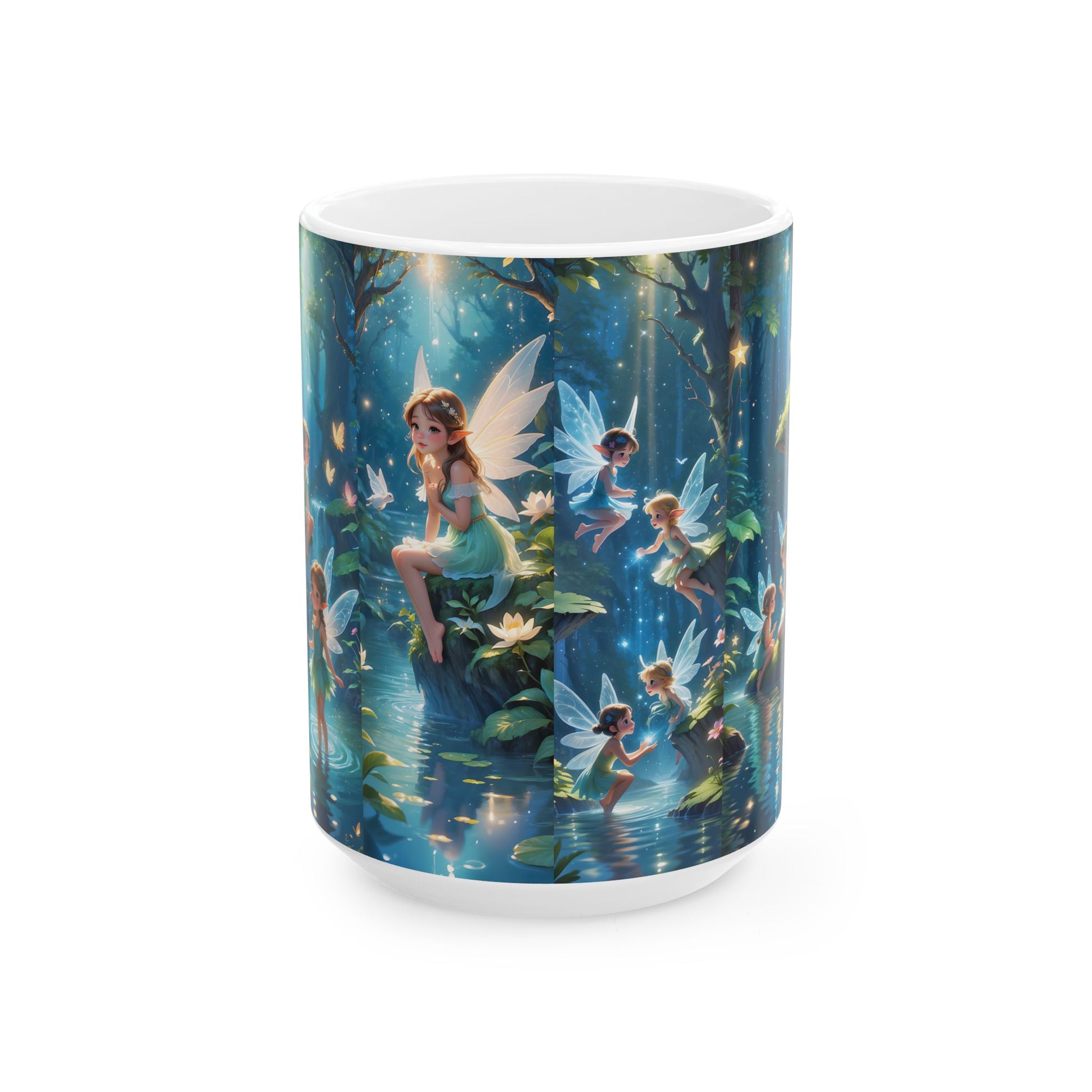 Fairy Forest Ceramic Mug — Enchanted Night Tea & Coffee Cup (15oz)