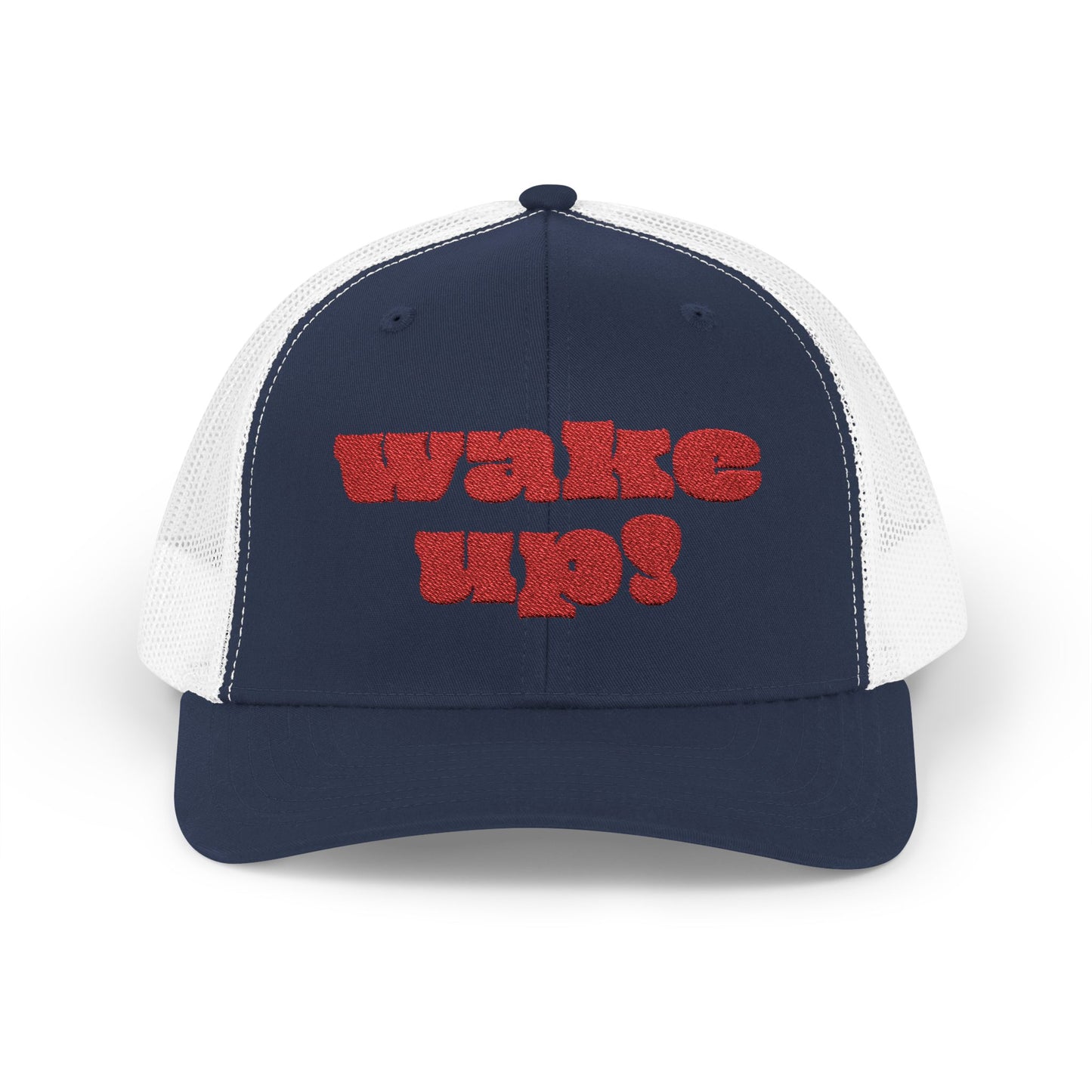 "Wake Up!" Snapback Trucker Cap, Fun Hat for Morning Motivation