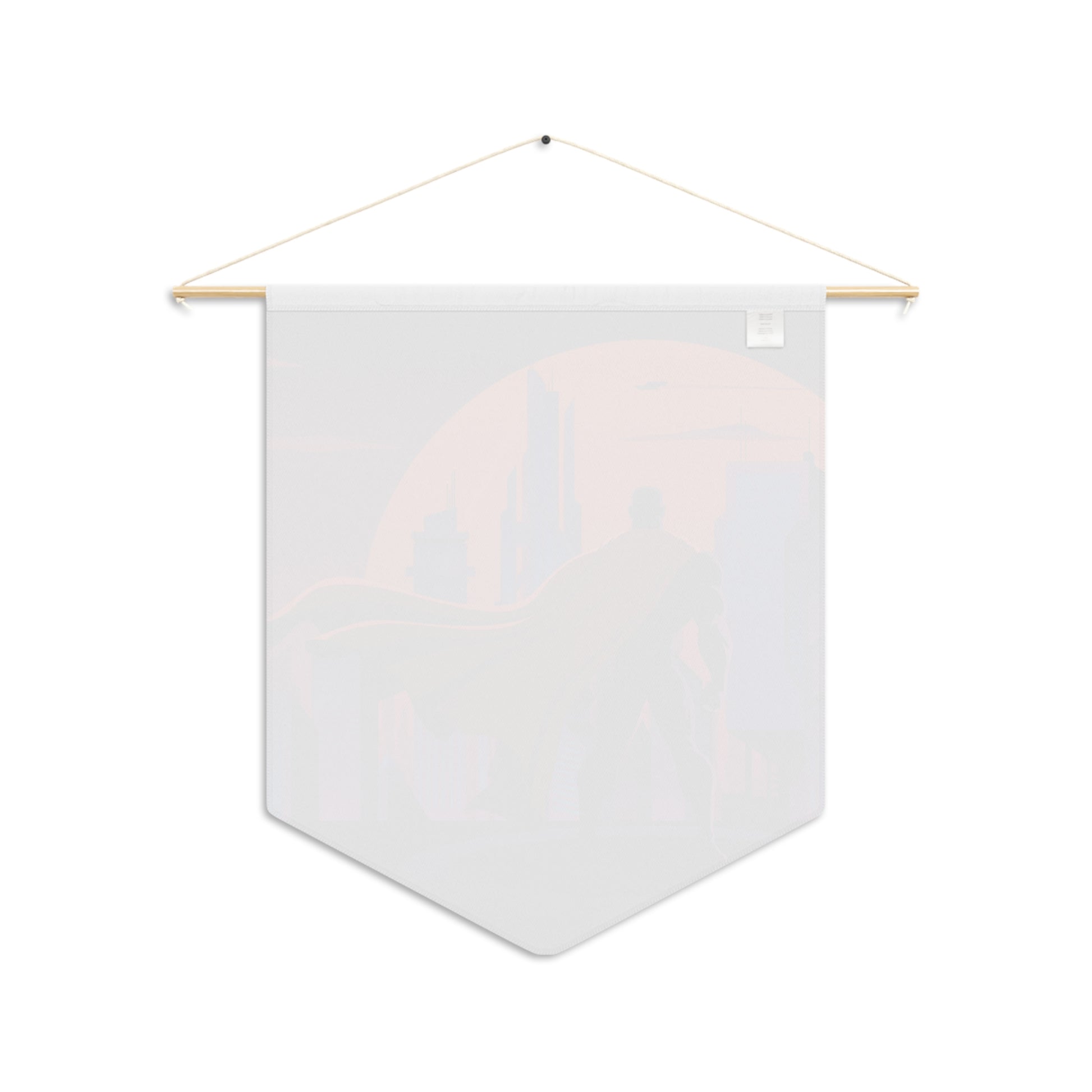 Superhero City Pennant — Sunset Superhero In A Cape Wall Banner