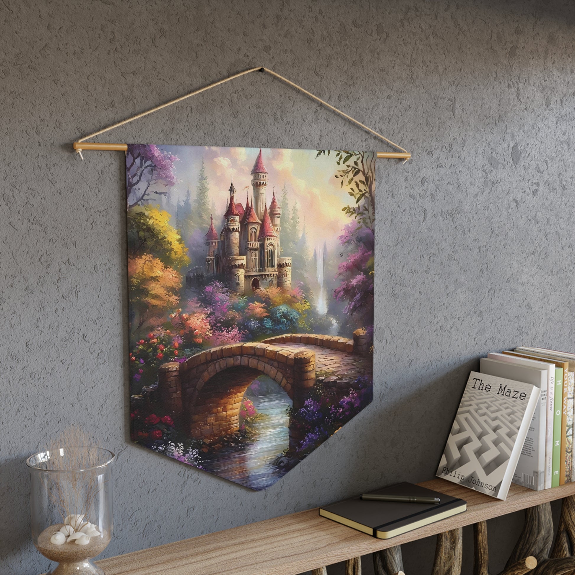 Fairy Tale Castle Pennant Wall Hanging — Enchanted Landscape Banner