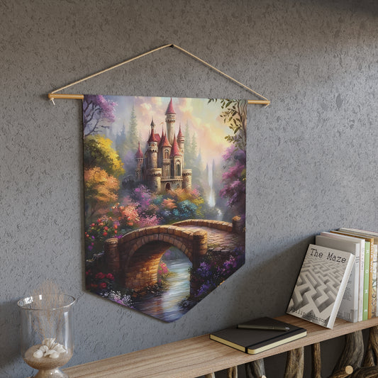 Fairy Tale Castle Pennant Wall Hanging — Enchanted Landscape Banner