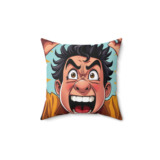 Expressive Cartoon Pillow - Fun Home Decor, Unique Gift, Couch Cushion, Playroom Accessory, Art Decor, Living Room Accent