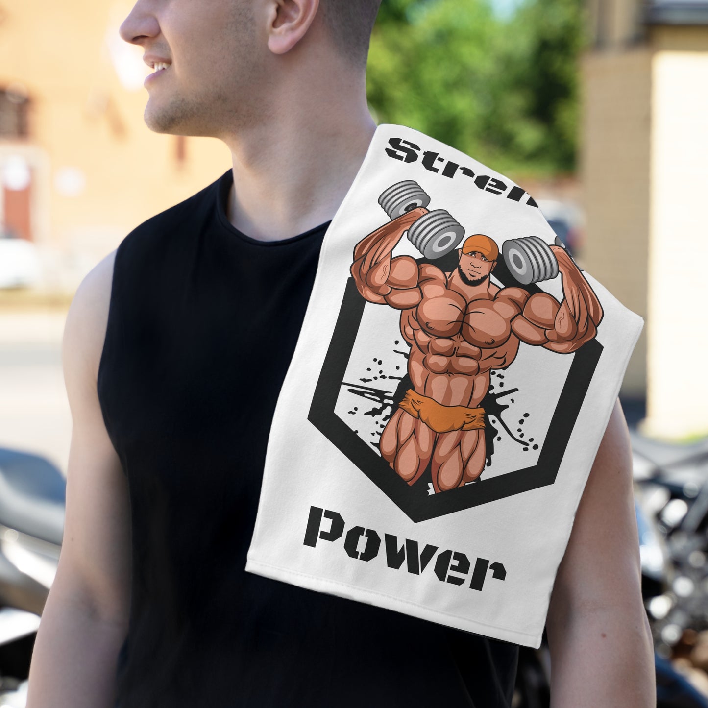 Strength & Power Gym Towel – Muscle Bodybuilding Gym Towel (11x18)