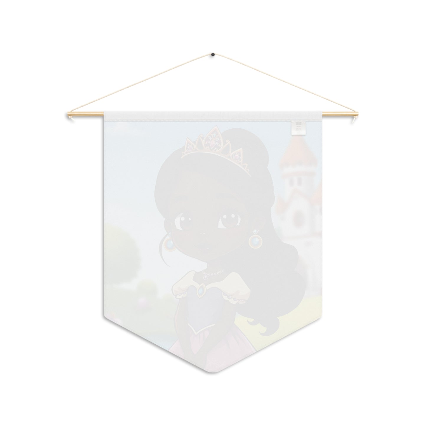 Princess Kids Pennant Wall Banner — Cute Dark-Skinned Princess Nursery Decor