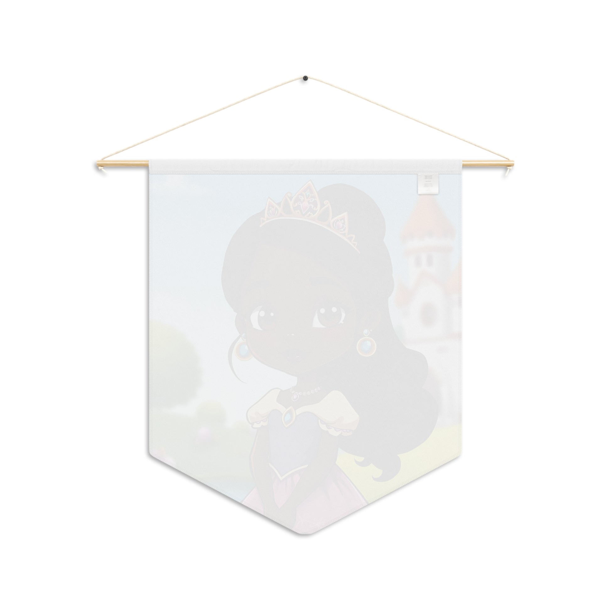 Princess Kids Pennant Wall Banner — Cute Dark-Skinned Princess Nursery Decor