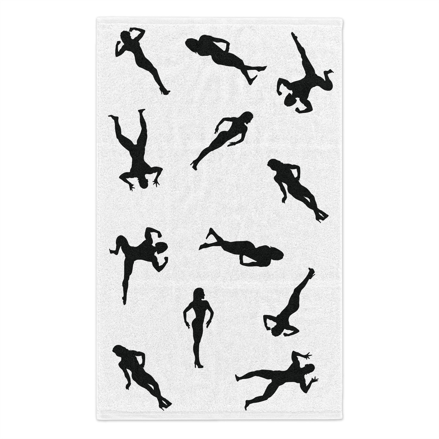 Gym Towel — Posing Female Bodybuilder Silhouettes Workout Towel (11x18)