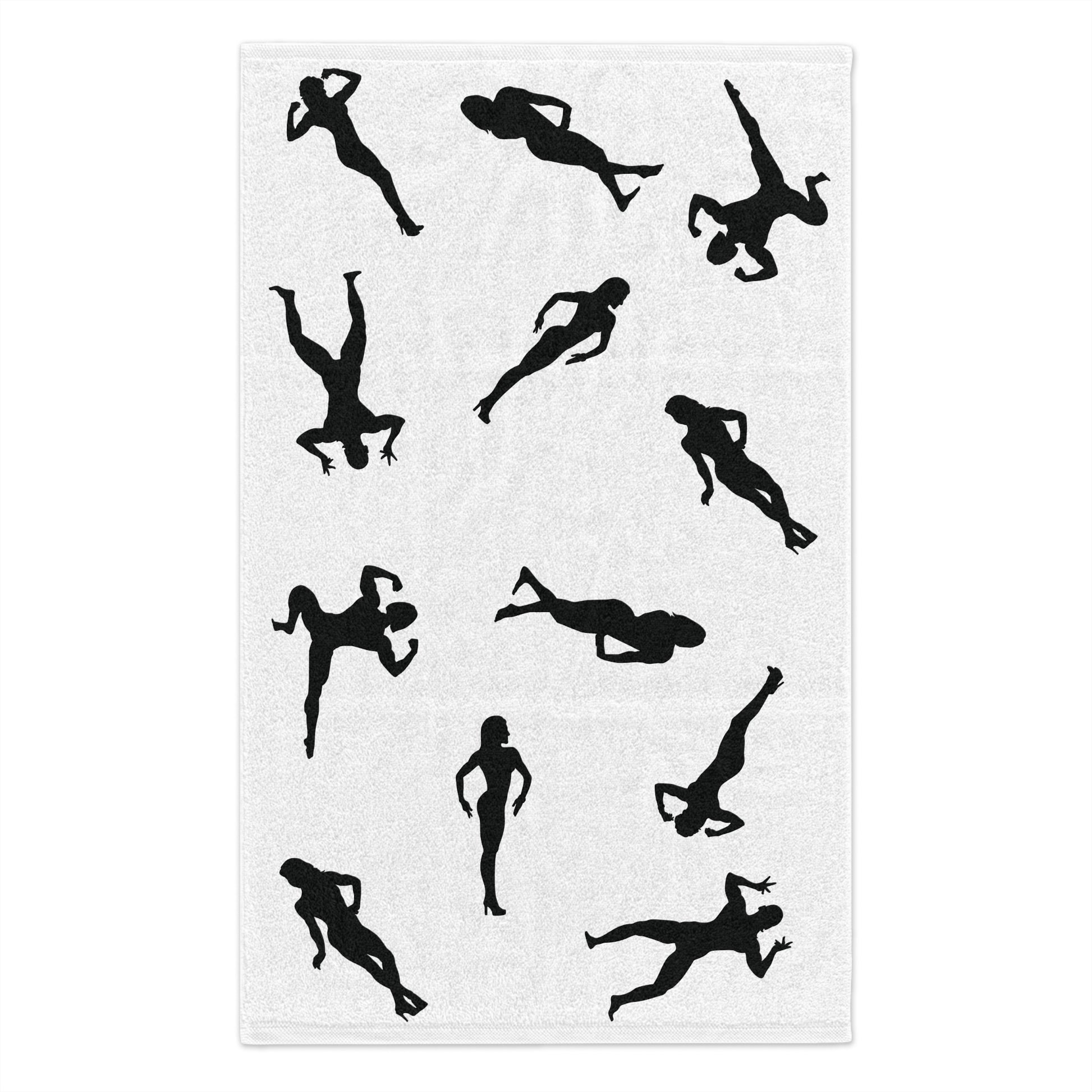 Gym Towel — Posing Female Bodybuilder Silhouettes Workout Towel (11x18)