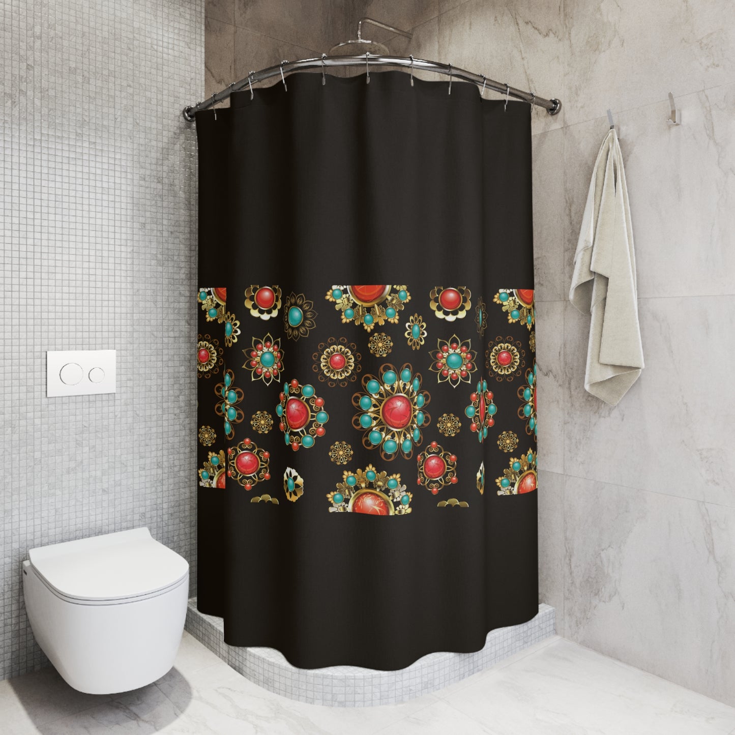 Shower Curtains - Southwestern Style Jewelry Print