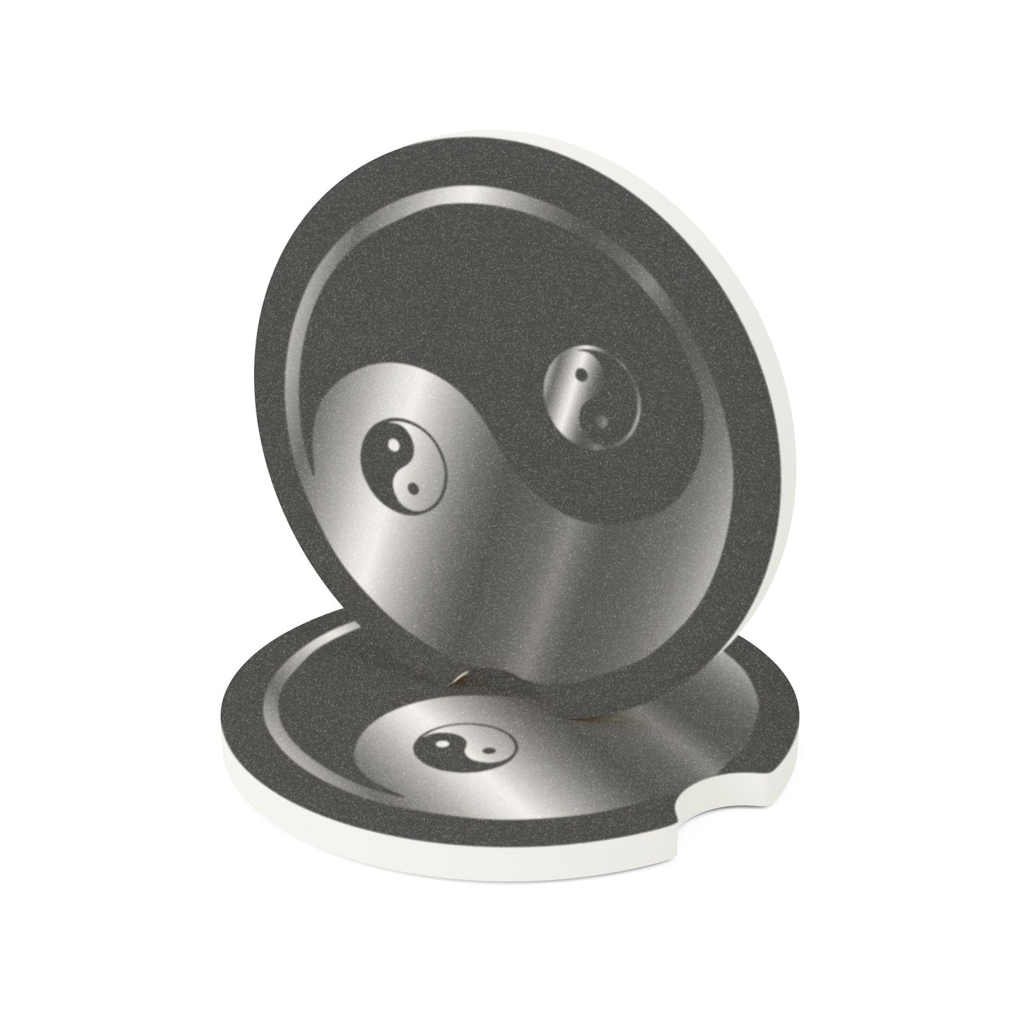 Yin Yang Soapstone Car Coaster – Non-Slip Stone Spiritual Style Drink Holder