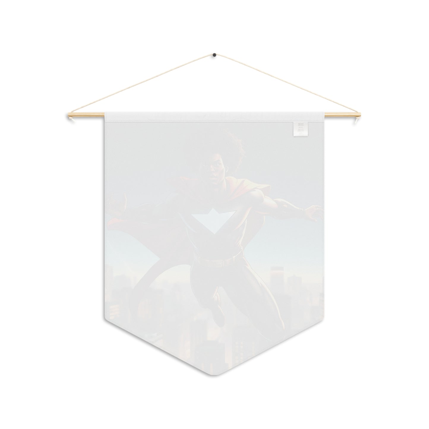 Superhero Flying Pennant — Black Hero Wall Banner