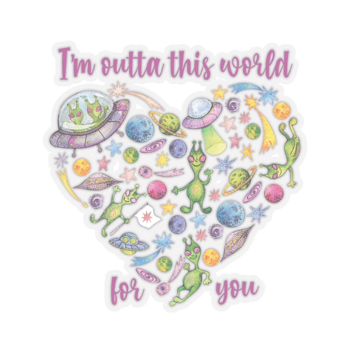 Space Heart Stickers