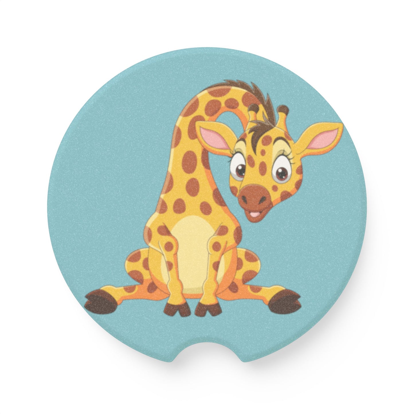 Cute Giraffe Car Coaster — Soapstone Cup Holder Protector