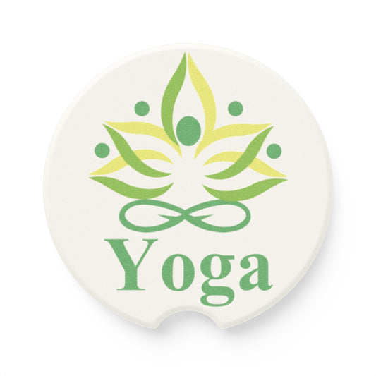 Yoga Soapstone Car Coaster – Eco Floral Lotus Car Cup Holder Insert