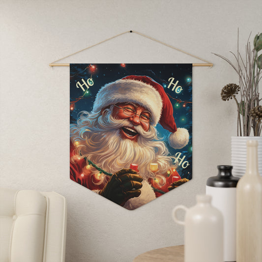 Santa Claus Holiday Pennant — Festive "Ho Ho Ho" Christmas Banner