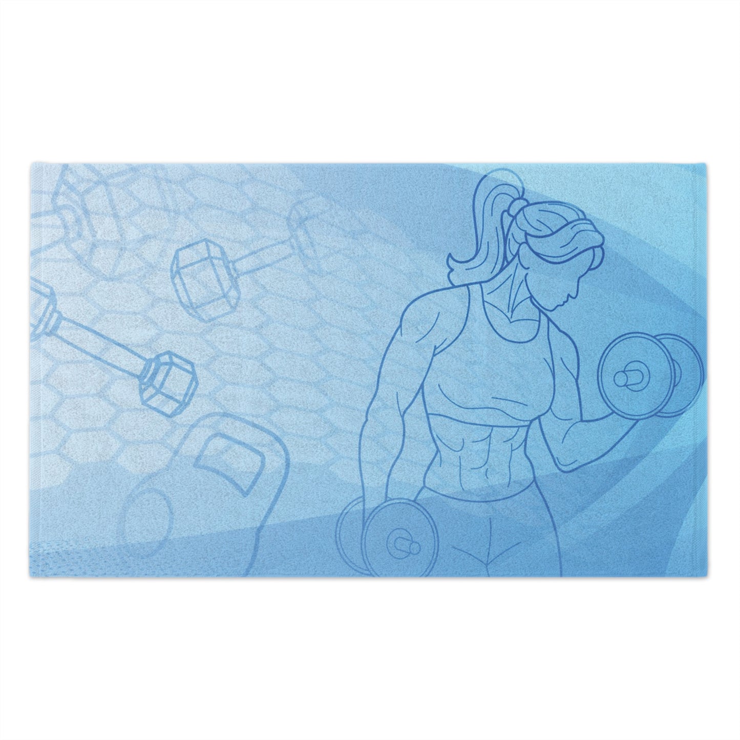 Fitness Towel - 11x18 Workout Gym Towel with Dumbbell Design