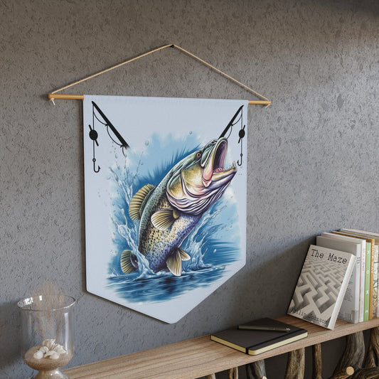 Fishing Walleye Pennant Banner — Jumping Fish Wall Decor for Anglers