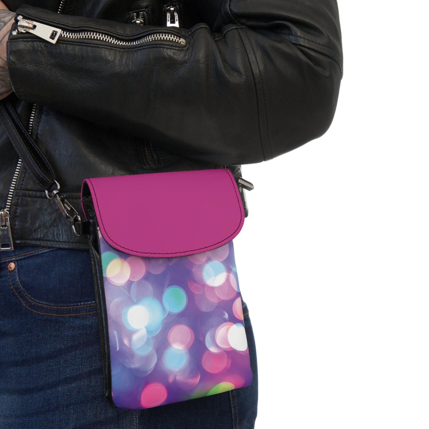 Phone Wallet - Multicolor Bokeh Print 