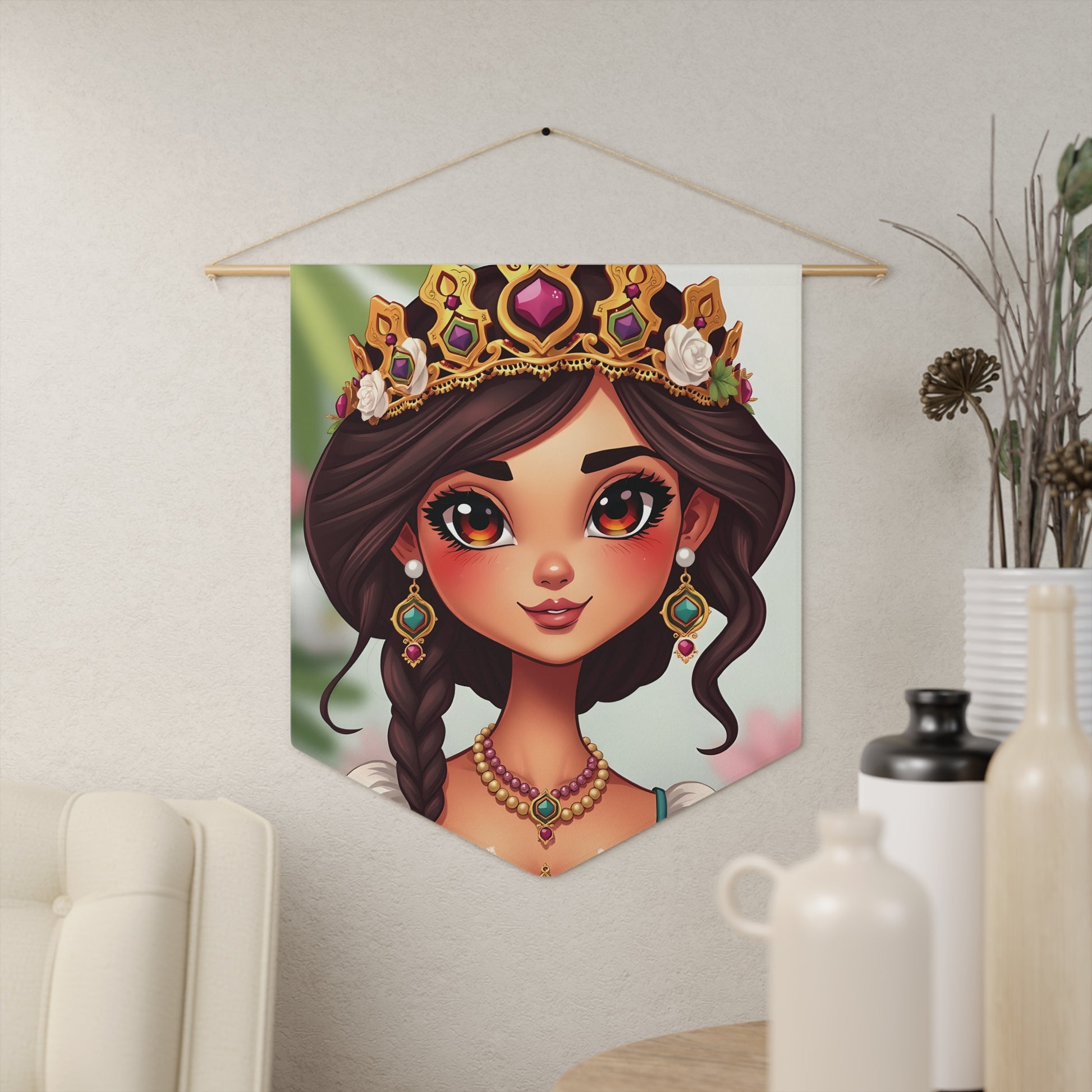 Princess Portrait Pennant Banner - Cute Royal Girl Wall Decor